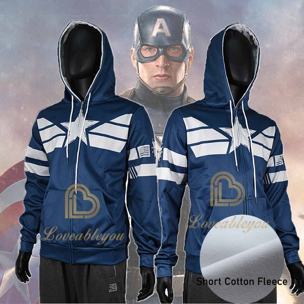 Thick Hoodie Куртка для косплея «Капитан Америка»; уличная одежда; весенние толстовки с капюшоном; флисовая одежда в стиле Харадзюку и хип-хоп; Рождественский подарок; костюм - Цвет: Thick Hoodie