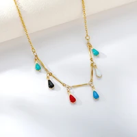 multicolor opal stone choker necklaces fashion color chain crystal necklaces for women jewelry short chockers collar