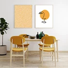 Современная Картина на холсте с изображением лица, абстрактный постер, Скандинавская Настенная картина, Минималистичная линия, домашний декор Pop Colorfu