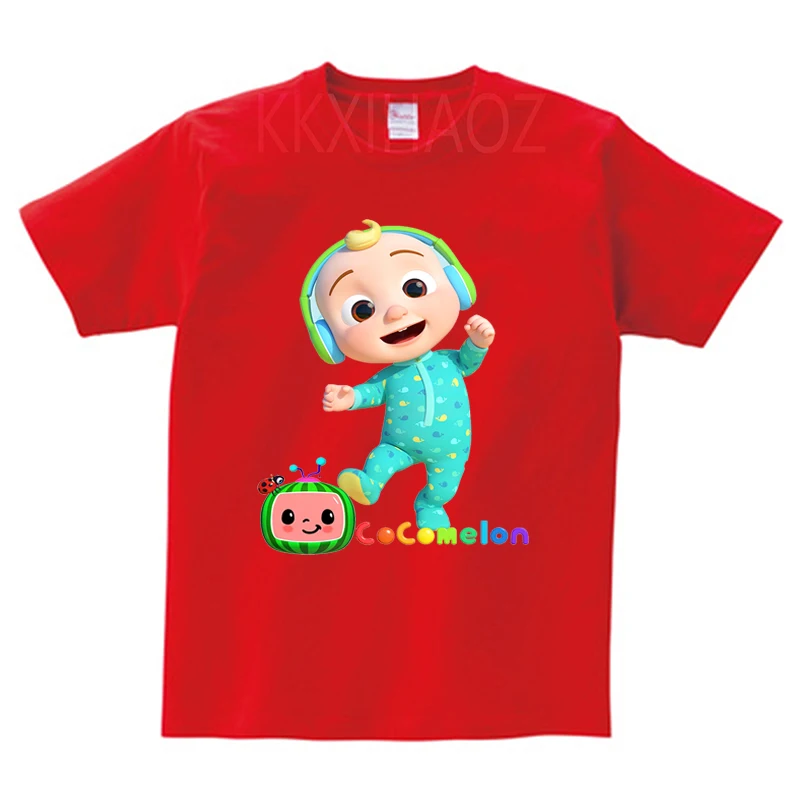 

Детские футболки с 3D принтом Cocomelon футболки для маленьких мальчиков и девочек футболки Harajuku, уличная одежда, летние детские футболки с рисун...