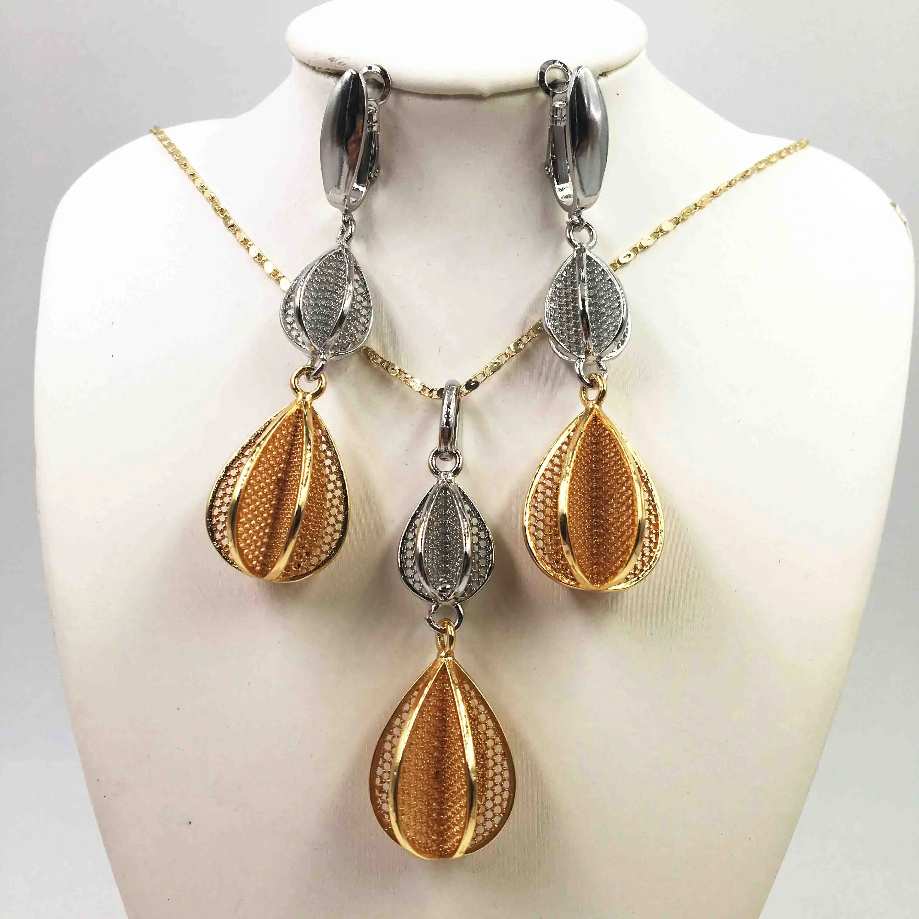 Лидер продаж набор свадебных украшений с африканскими бусинами дубай золотого