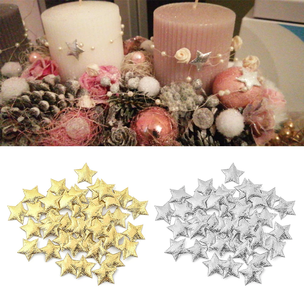 100 шт. 20 мм Золотая/серебряная звезда из мягкой пенопластовой ткани звезды для дня