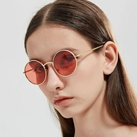 vintage men sunglasses women retro punk style round metal frame colorful lens sun glasses fashion eyewear gafas sol mujer