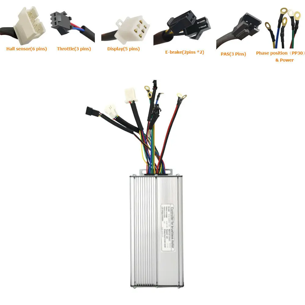 Контроллер для электрического велосипеда 48V 36V 35A 1500W 1000W бесщеточный двигатель