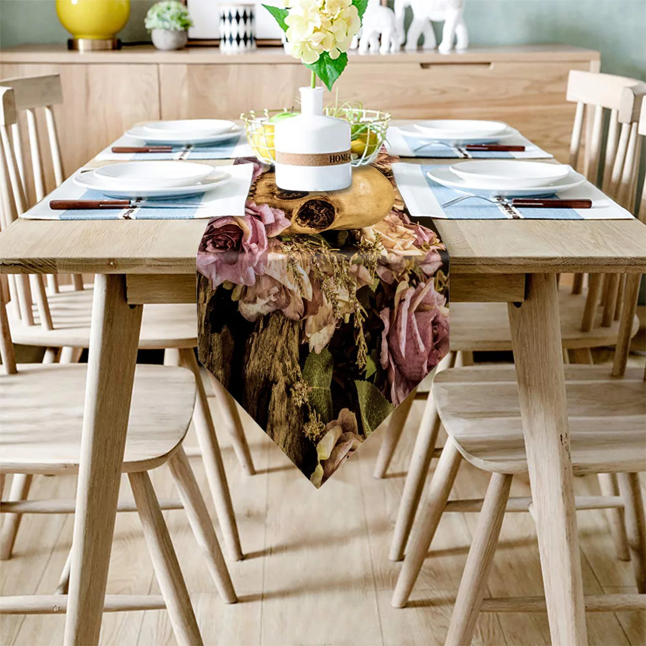 Настольные Дорожки с черепом в стиле ретро | Дом и сад