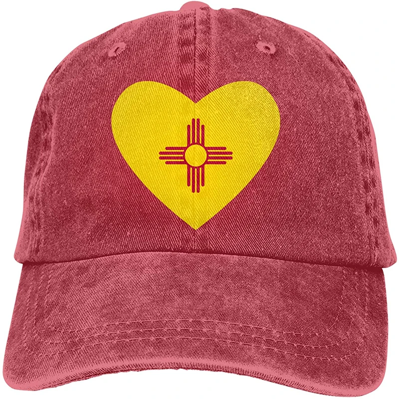 

Fashion Soft Flag of New Mexico Heart Hat Gift Dad Hat Trucker Hat Cowboy Hat