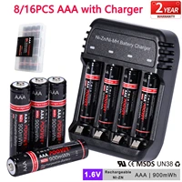aaa batteries rechargeable 1 6v nizn lr03 battery 900mwh with fast charger for microphone toy remote control radio