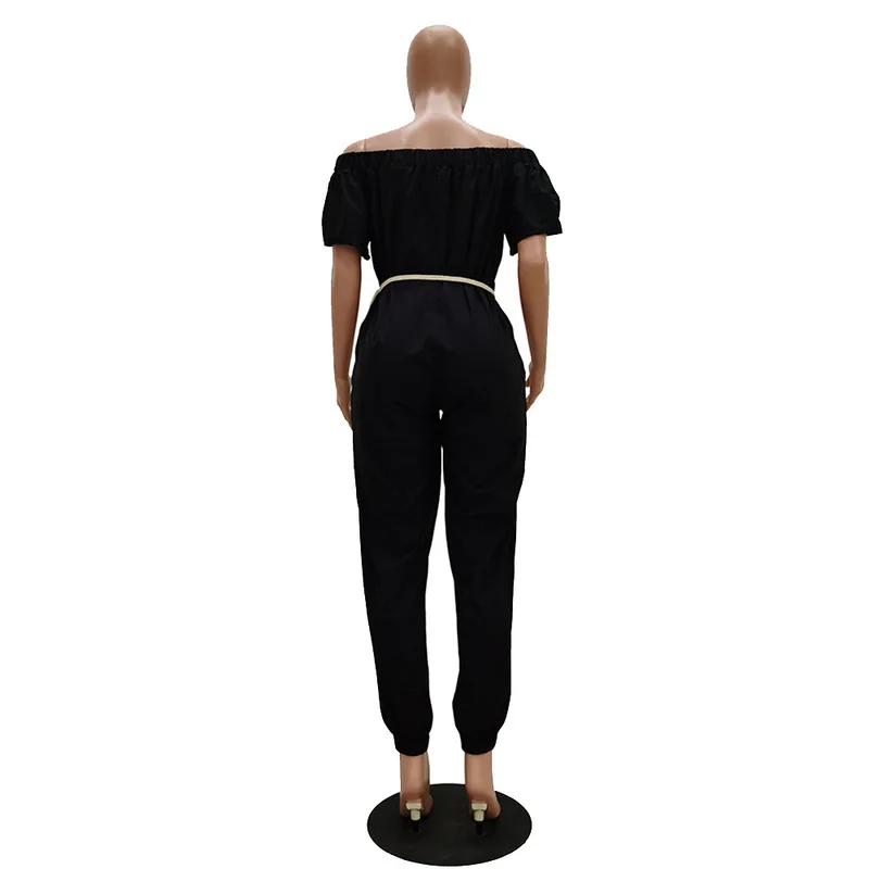 

Women Casual Club Party Bodysuit S-XXL Plus Size Cold Shoulder Short Sleeve Jumpsuit Fashion Female Slash Neck Backless Rompers