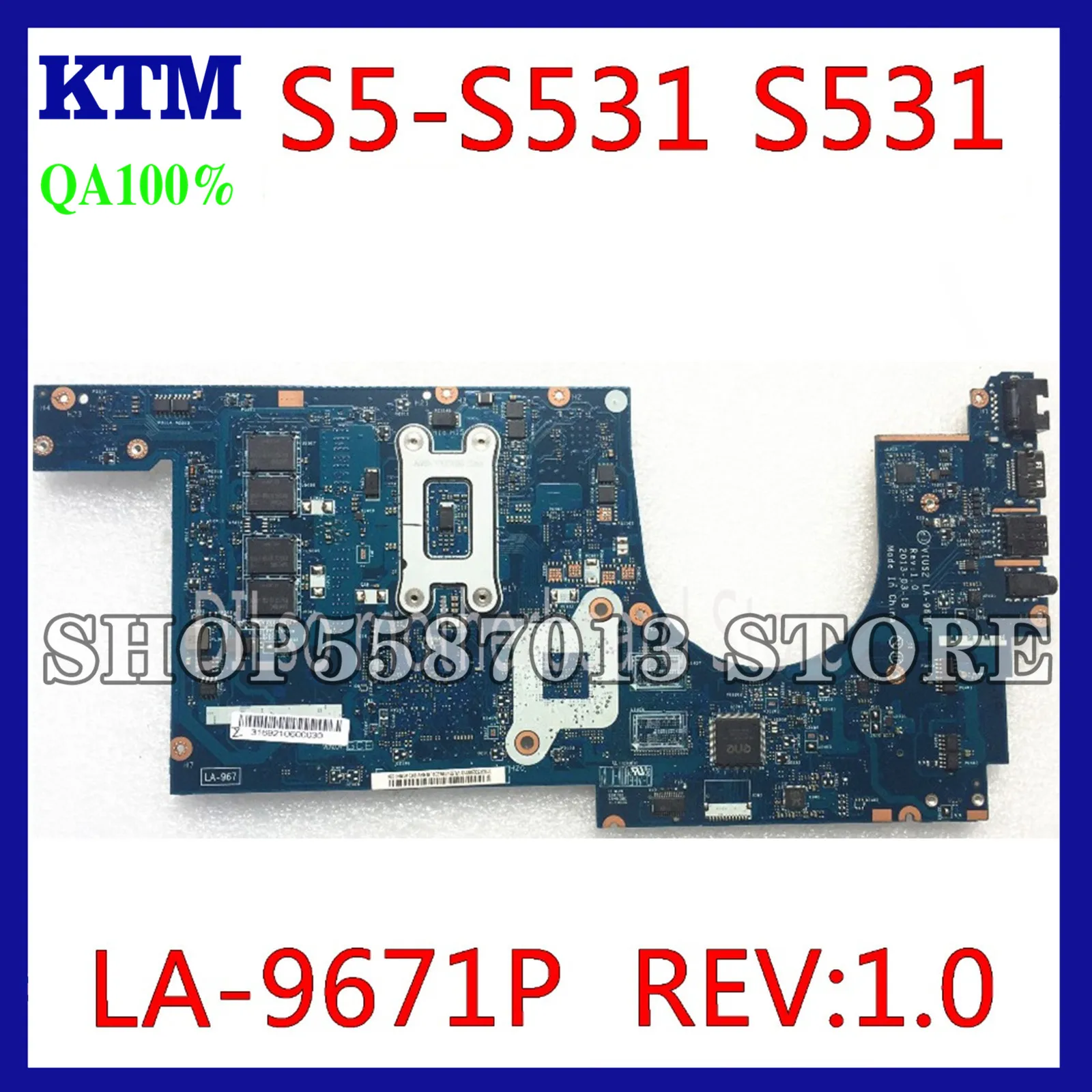 

KEFU S5-S531 Motherboard For Lenovo THINKPAD S531 S5-S531 Mainboard For I5 CPU Motherboard LA-9671P Test original 100% work