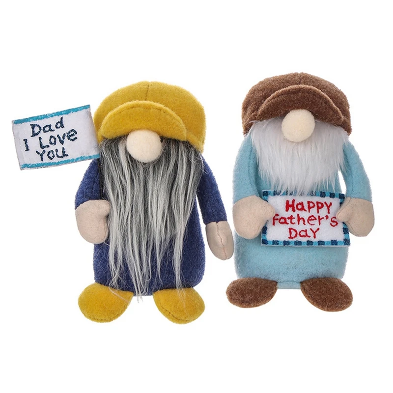 

Promotion! 2 Pcs Father's Day Gnomes Cute Plush Faceless Doll, Elf Toy Table Ornament Gifts Lucky Gnome for Father's Day Decorat