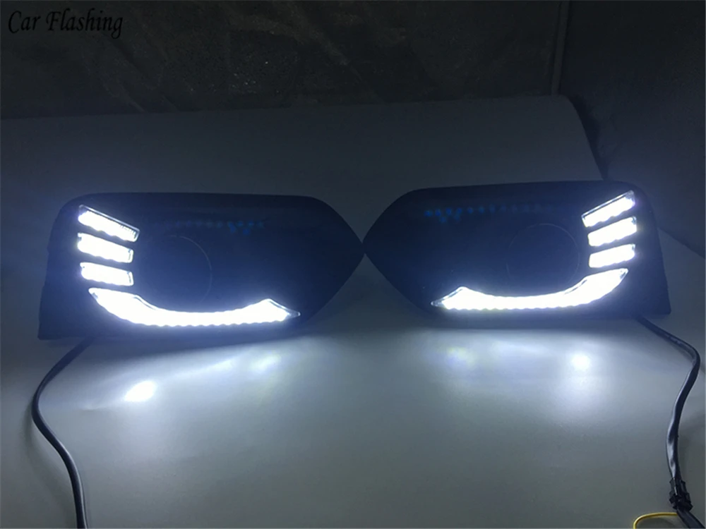 Мигающий светодиодный дневные ходовые огни для Honda City 2017 2018 2019 светильник Дневной