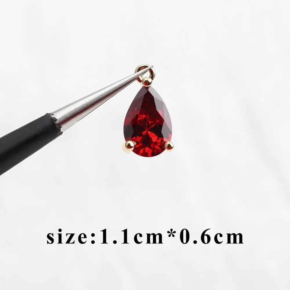 GUFEATHER M610 ювелирные аксессуары 18k позолота 0 3 микрон diy циркон кулон капля воды