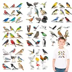 Термочувствительные пластыри с попугаями, фламинго, термонаклейки, термотрансферные пластыри из ПВХ, дешевая аппликация на одежду