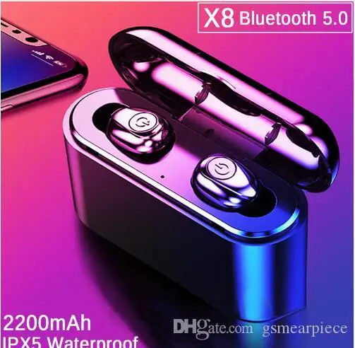 TWS X8 настоящие беспроводные наушники Bluetooth мини водонепроницаемые с внешним