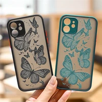 phone case for iphone 13 12 xs 11 pro max mini 7 8 6 6s plus se2020 x xr simple lines creative cases pretty butterfly luxury red