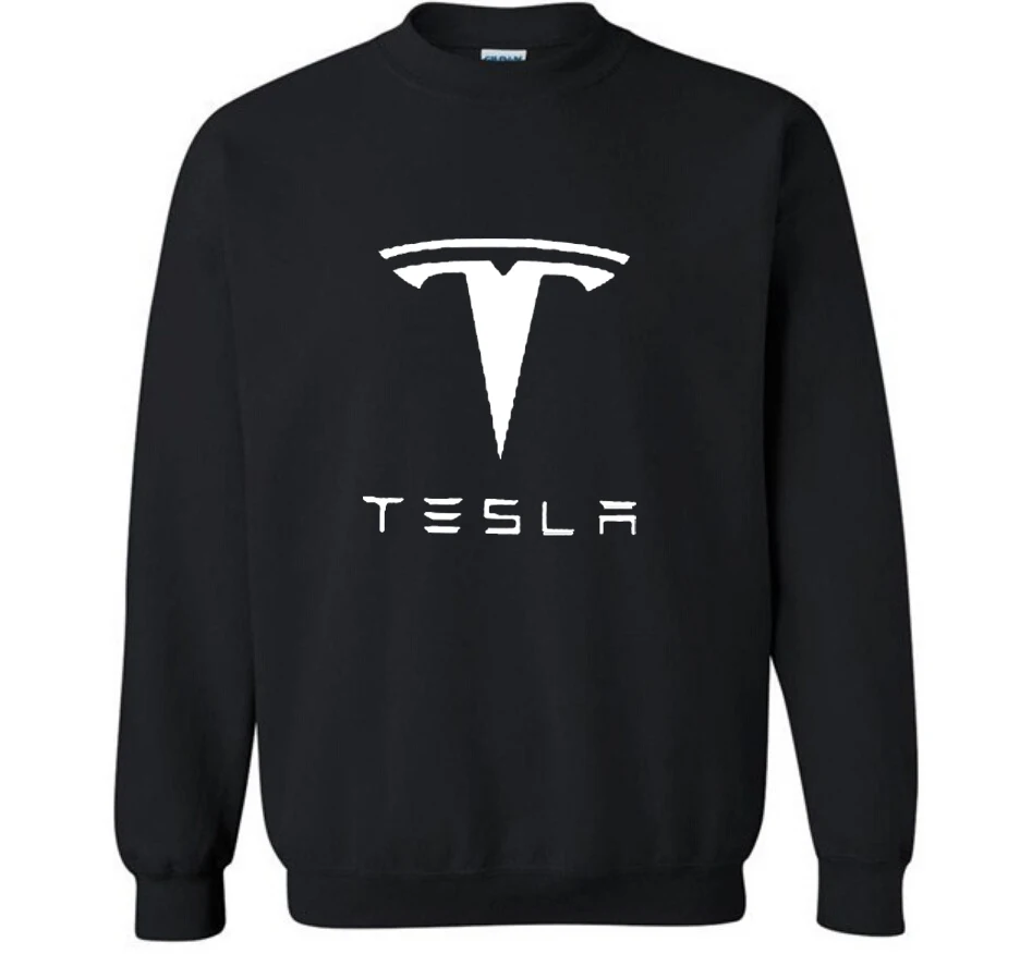 Новая модная Хлопковая мужская толстовка с логотипом Tesla Car флисовый пуловер