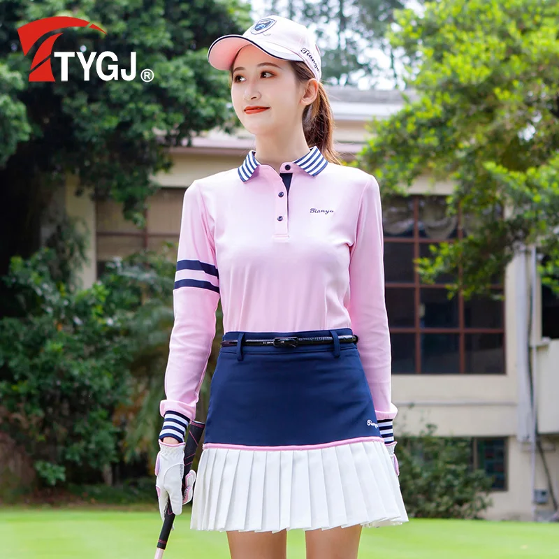 

TTYGJ Autumn New Golf Clothing Women Long Sleeve T-shirt Korean Style Tennis Sport Appreal Polo Golf breathable Top Clothing