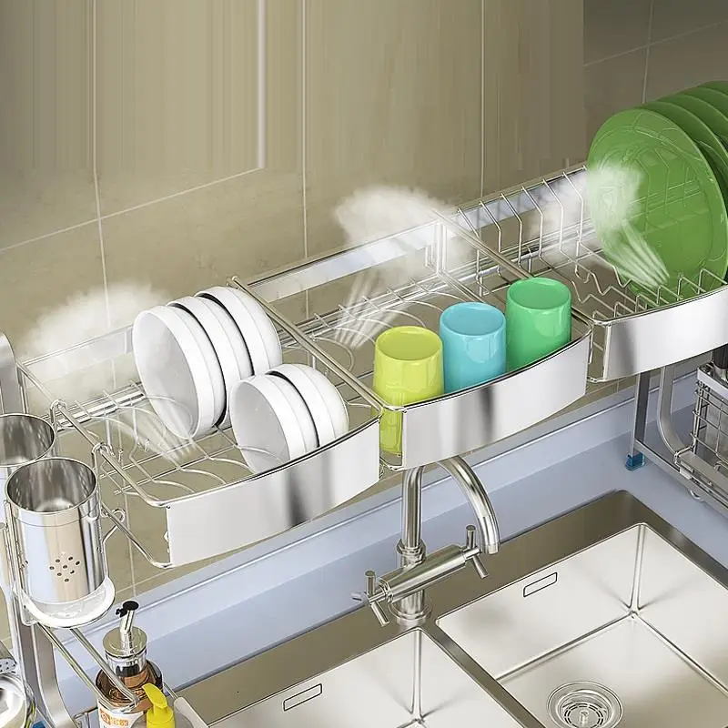 Сушилка для посуды аксессуары раковины органайзер из нержавеющей стали кухни