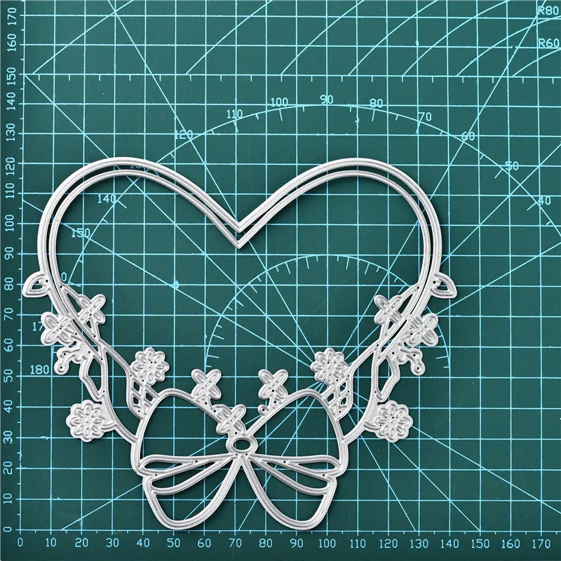 Металлические штампы Naifumodo в форме венка с сердцем скрапбукинг ремесло тиснение