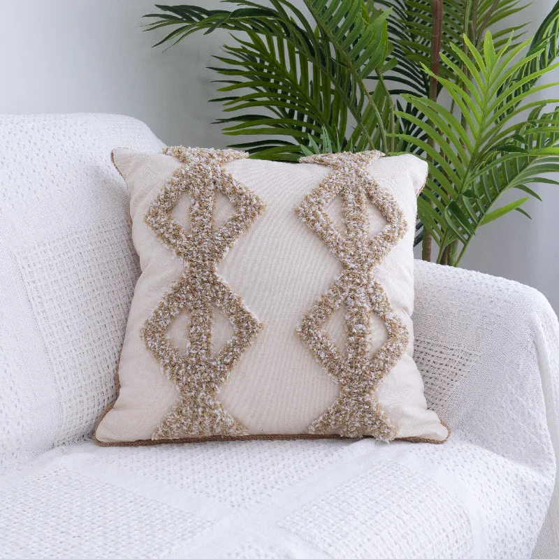 

Free Shipping 30*50/45*45cm Morocco Bohemian Tufted Nordic Style Beige Tassels Pillow Case Cushion Cover C