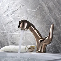 hotel copper basin faucet pull faucet hot and cold mixing faucet
