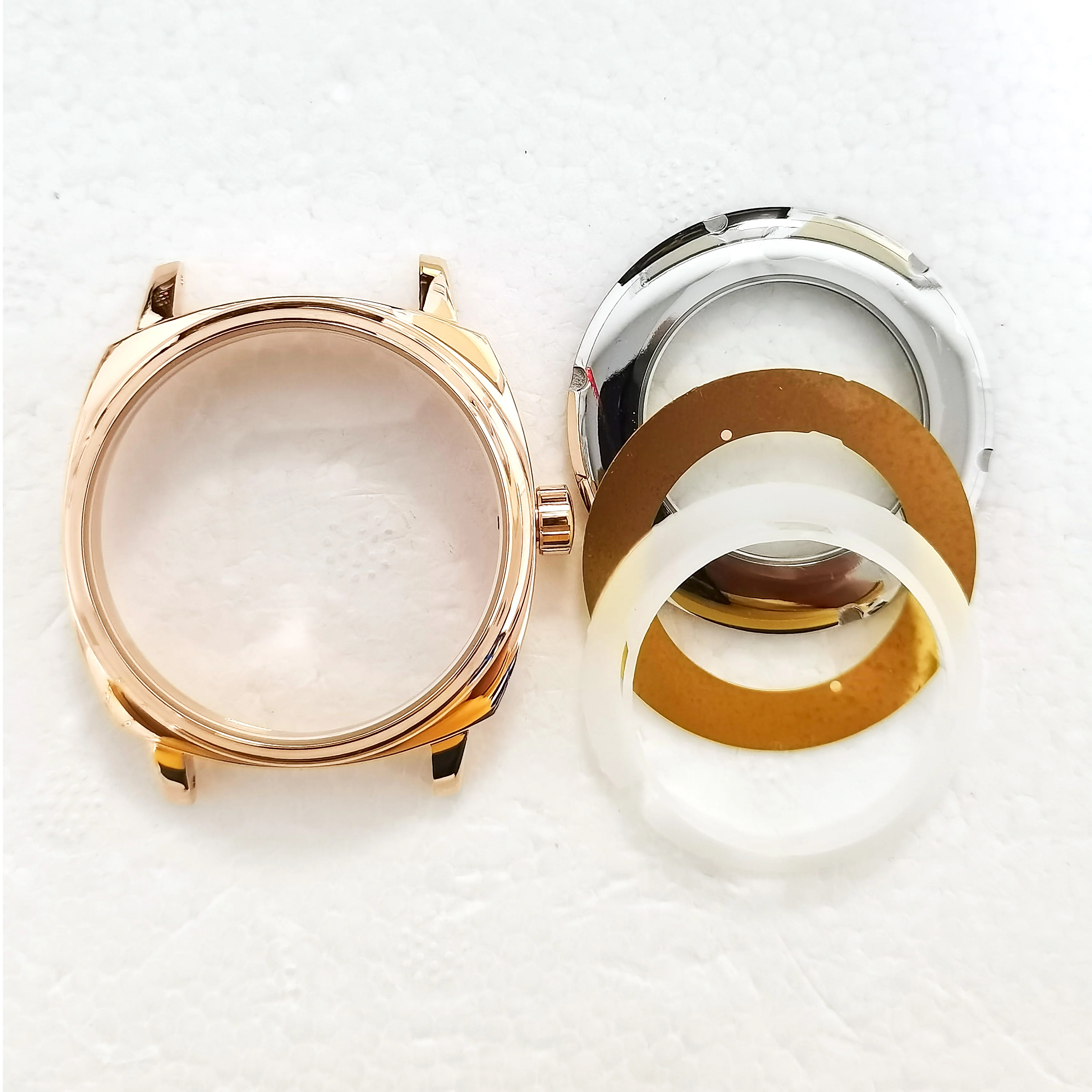 

Men's Watch Part Stainless Steel Rose Gold 43MM Cases For Miyota8215 ST16 Eta2836 2824 NH35 NH36 Automatic Movement