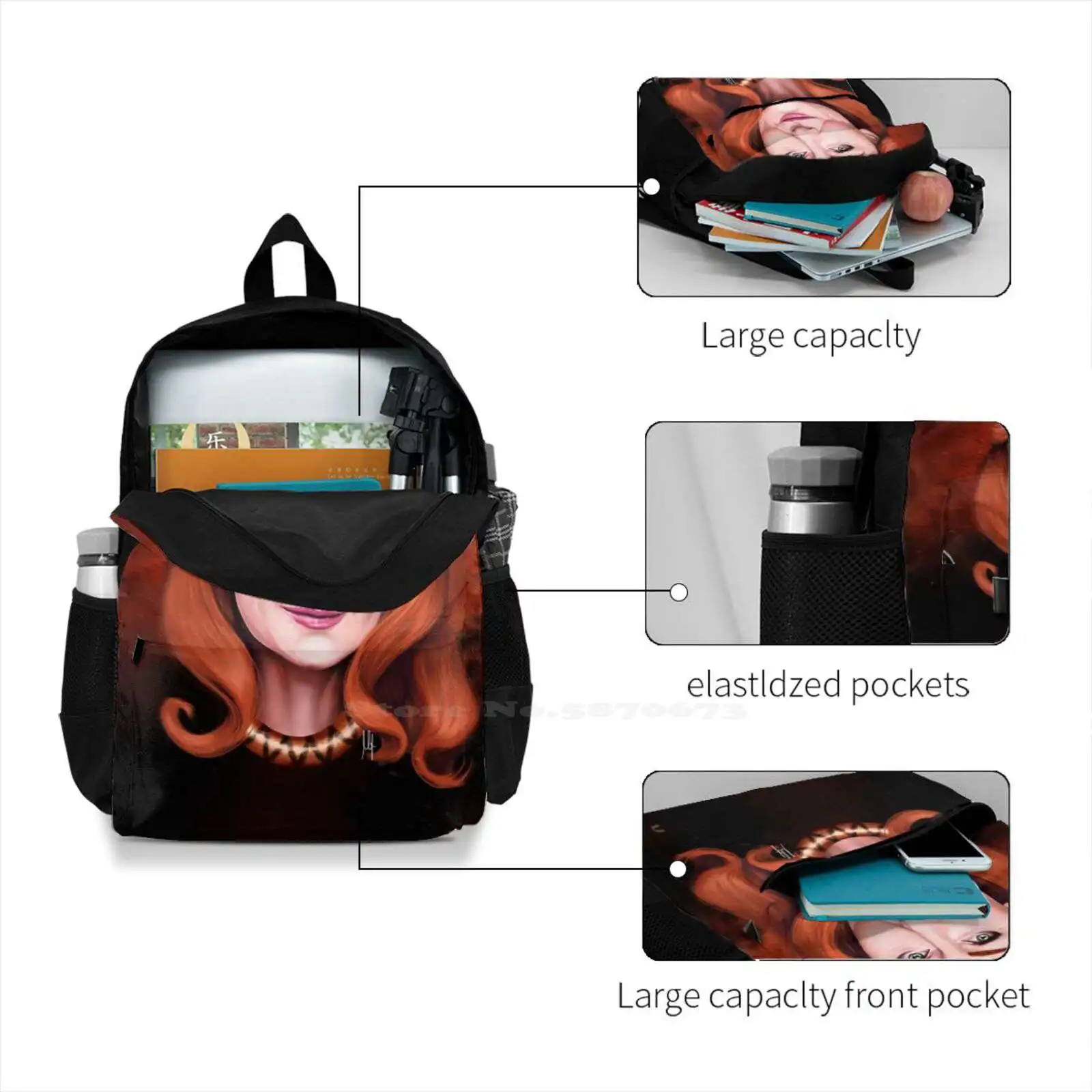 Рюкзак Spellman 460D с дизайном печати Студенческая сумка Miranda Otto Chilling Adventures Of