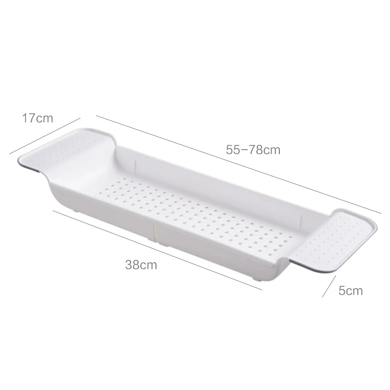 

Retractable Bathtub Storage Rack Bath Tray Shelf Tub Kitchen Sink Drain HolderMulti-Function Bathroom Tools Towel Storage Shelf