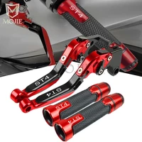 motorcycle folding brake clutch levers and anti skid handlebar grips ends for ducati st4 st4s st4abs st 4 1999 2000 2001 2002