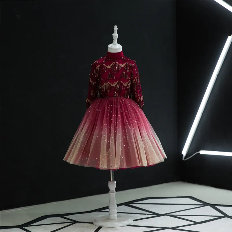 2019 детское платье с блестками для маленьких девочек вечерние чное принцессы