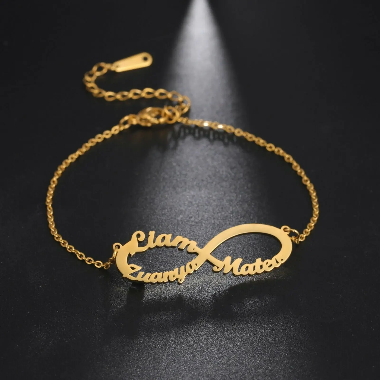 

Sherman Customized Name Infinite Bracelet Women Personality Nameplate Stainless Steel Charm Bracelet Handmade Jewelry Girl Gift