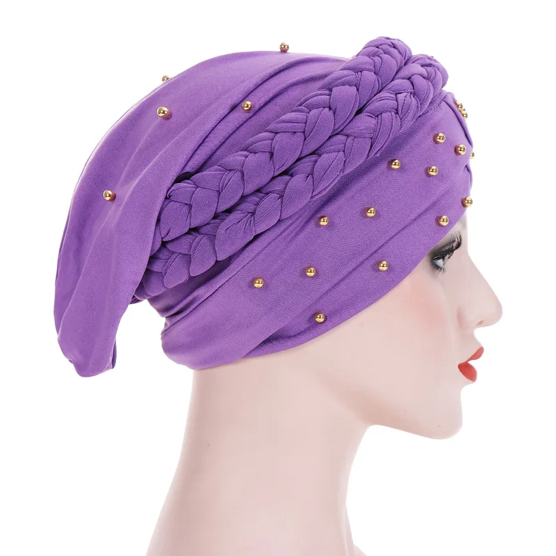 

Solid color nail bead braid headgear Indian headgear