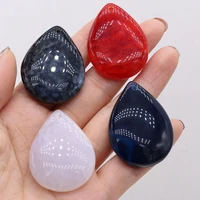 natural stone scale agates pendants big water drop drill hole charms for jewelry making diy women necklace earring accessories