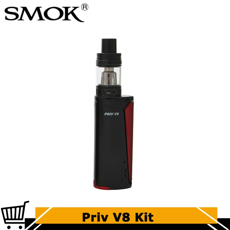 Оригинальный Smok Priv V8 Pod Комплект Vape 60 Вт 3 мл картридж BabyM2 0.25ohm двойная катушка TFV8