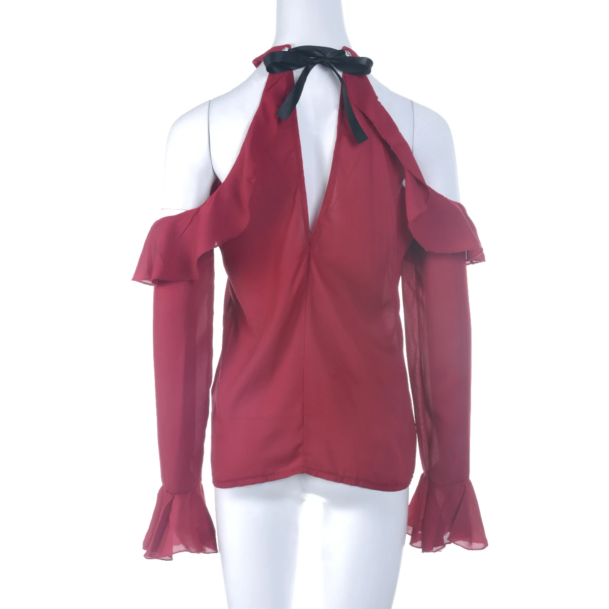 Женские сексуальные рубашки с открытыми плечами и рюшами Женская Повседневная