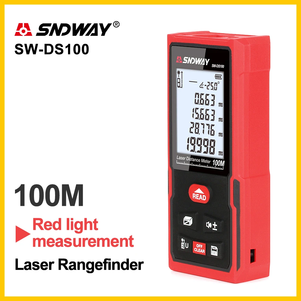 

SNDWAY Laser Rangefinder Range Finder Electronics Tape Measure Distance Ruler Laser Sensor Distance Meter