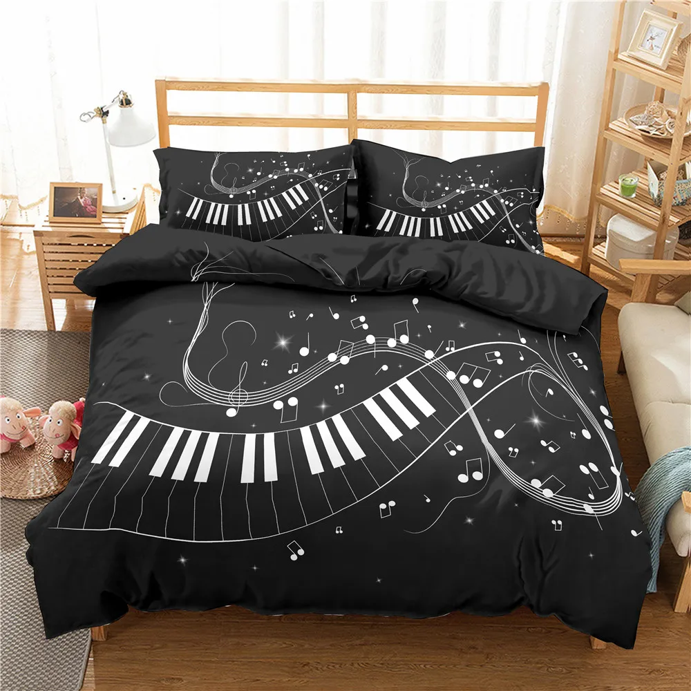 

Bo Niu Bedding Sets 3D Piano Duvet Polyester Cover Set Comforter Bed cover Pillowcase King Queen Full Double Home Texitle