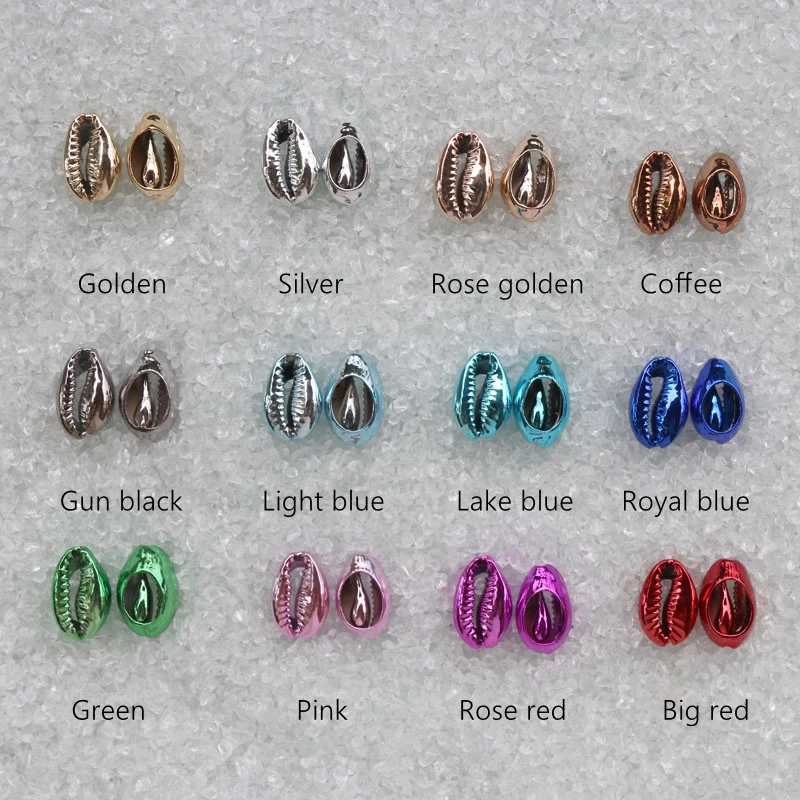 Бесплатная доставка (50 шт./лот) 12 цветов натуральные раковины Cowrie соединить