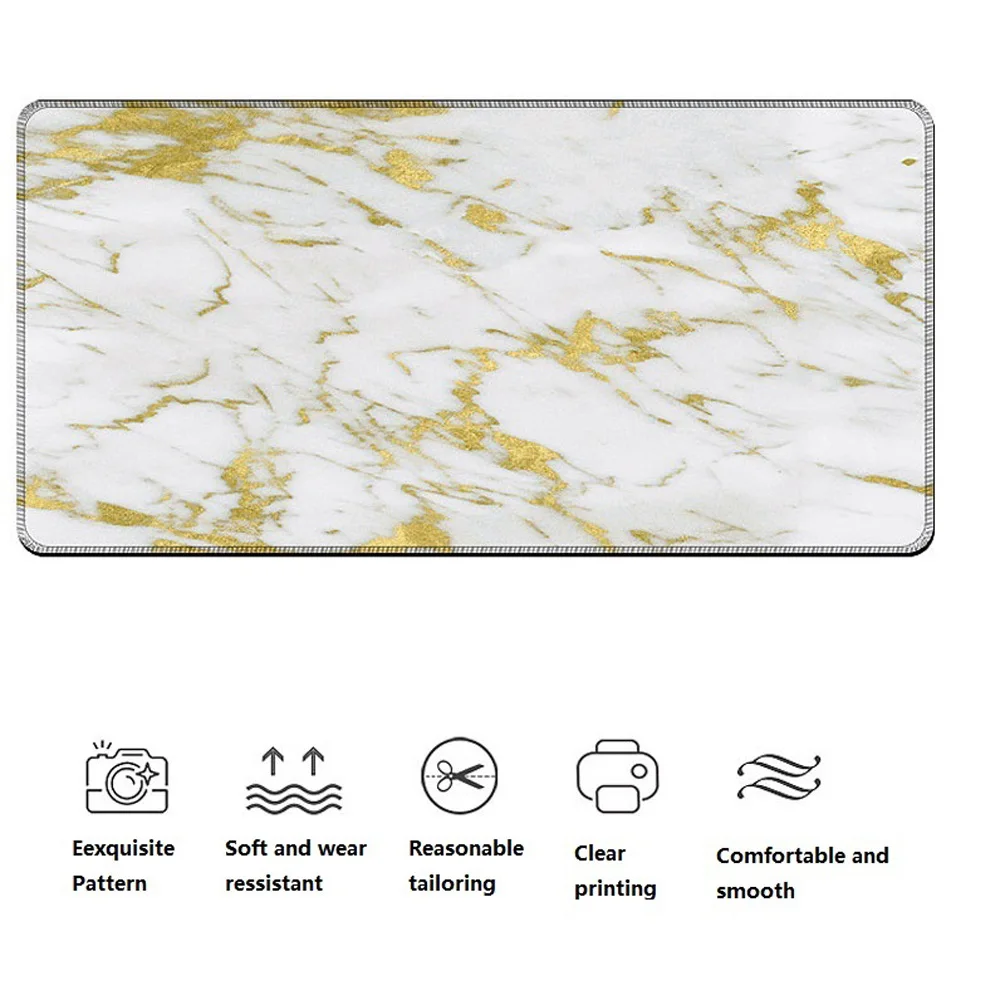 large gaming mouse pad marble pattern mousepad locked edge gamer mice mat keyboard laptop desktop cushion soft rubber table cove free global shipping