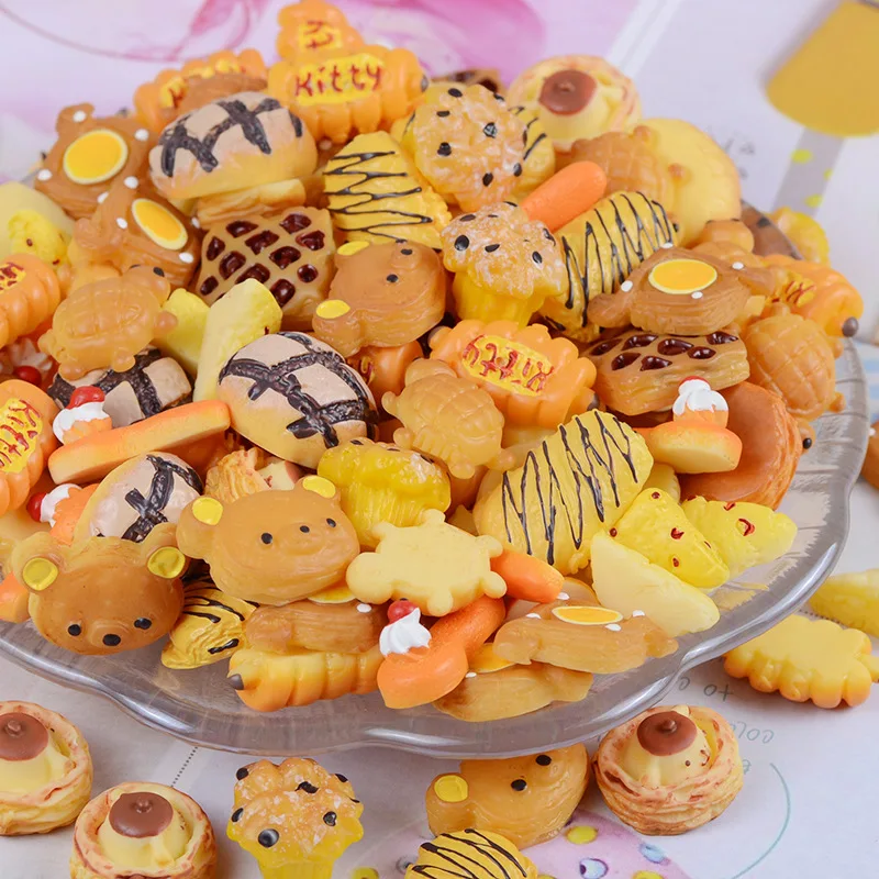 

12pcs/lot mini realistic resin cookie biscuit dessert Snacks food model for 1/12 doll miniature Accessory toy for child