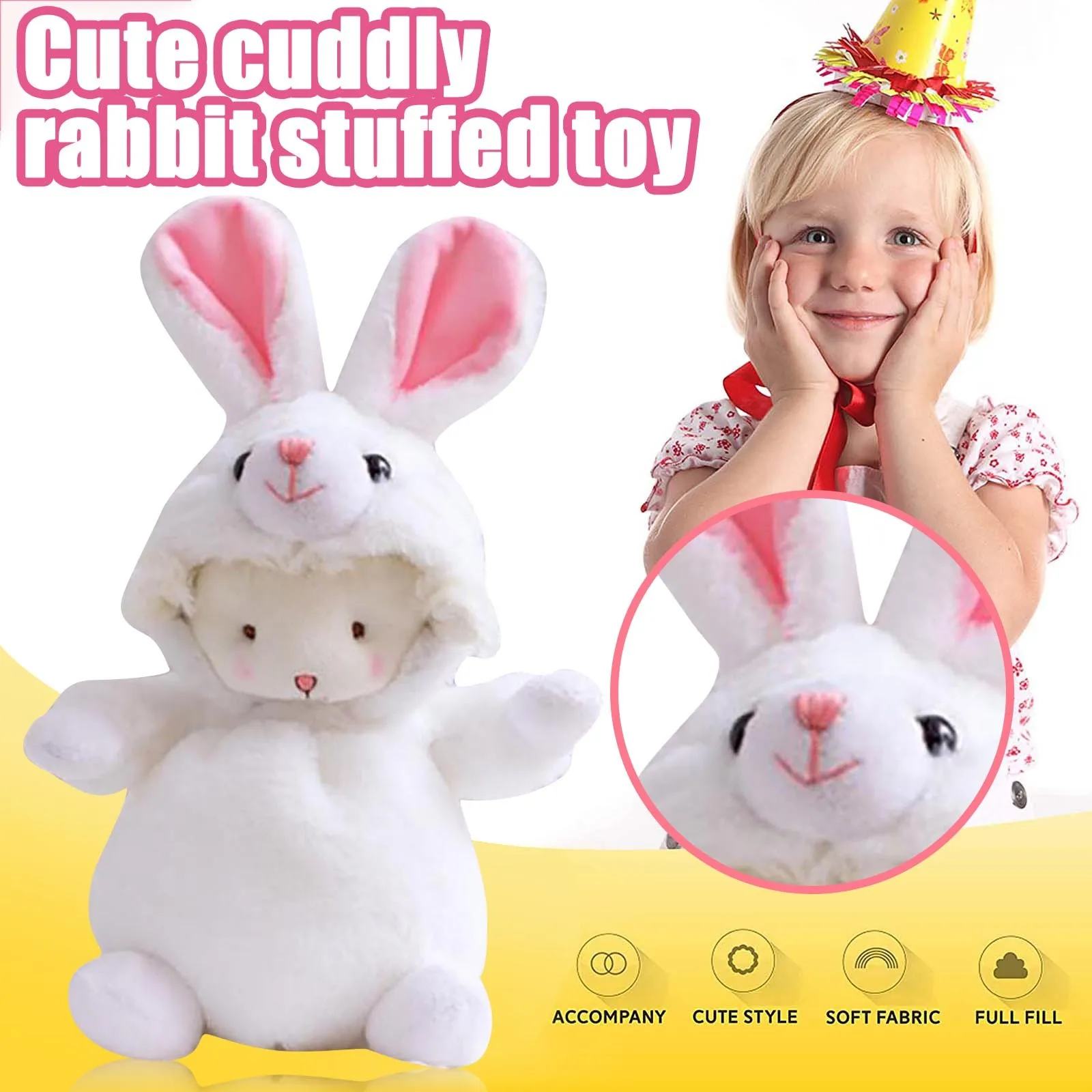 Cute Bunny Stuffed Toy Plush Toys Easter Cuddly Pacify A White Rabbit To Give Children Valentine's Day Holiday Gifts | Игрушки и
