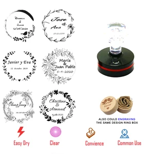 Самоклеящаяся печать для пригласительного адреса на заказ, круглая, 40 мм, светочувствительный штамп, персонализированная печать