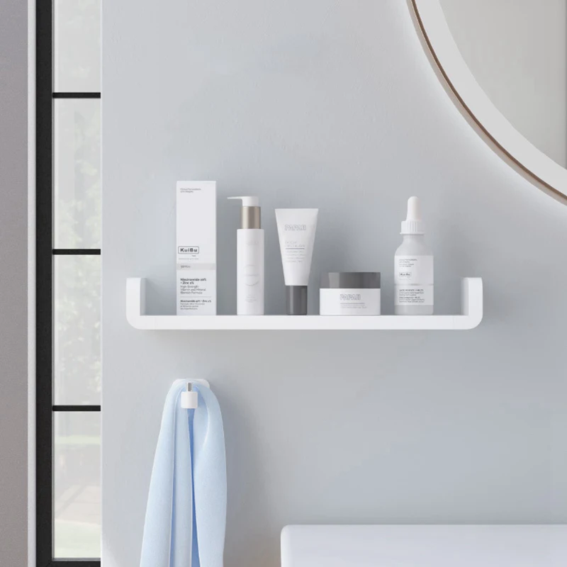 

Home Storage Holder 3pcs Waterproof Cosmetic White Shelves Caddy Shower Rack Kitchen Spice Racks Wall Hanging Bathroom Shelf