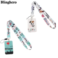 cb054 cartoon neck strap lanyard for key id card phone strap usb badge id card holder hanging rope hanging rope gift for nurse