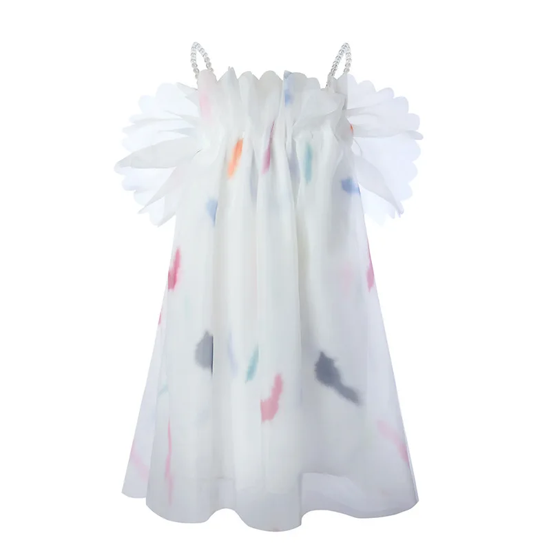 

Women's Clothes 2021 Summer Cute White Sling Short Fairy Poop Dress white dress