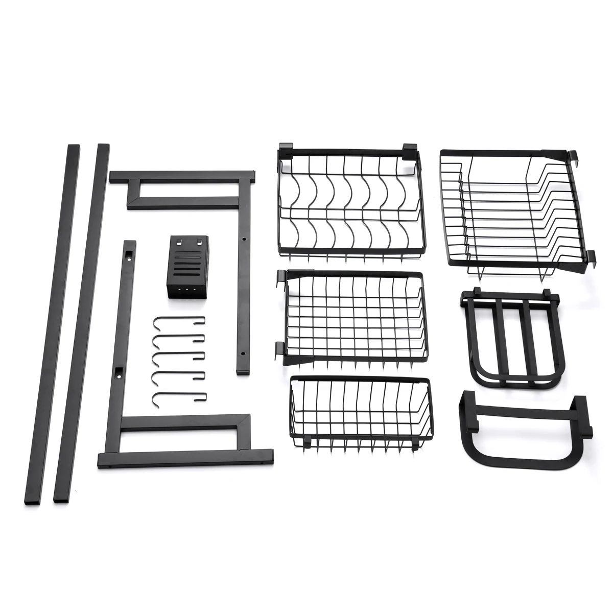 

Stainless Steel Metal Kitchen Shelf Organizer Dishes Drying Rack Over Sink Drain Rack Kitchen Storage Countertop Utensils Holder