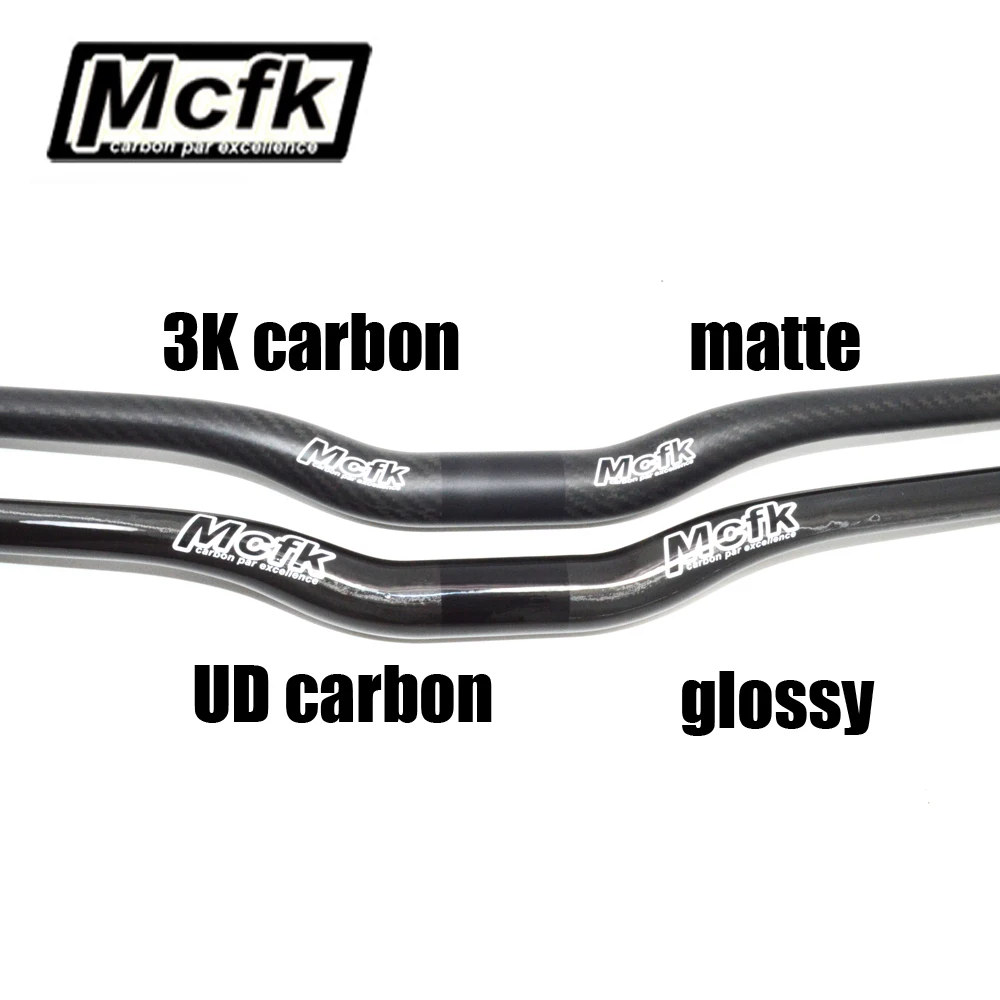 MCFK полностью углеродный MTB руль для велосипеда 3K из волокна, руль для горного велосипеда 31,8 мм, плоский руль 25,4 мм, матовый