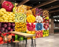 beibehang customized modern stylish classic delicious fresh fruit shop indoor supermarket background papier peint wallpaper
