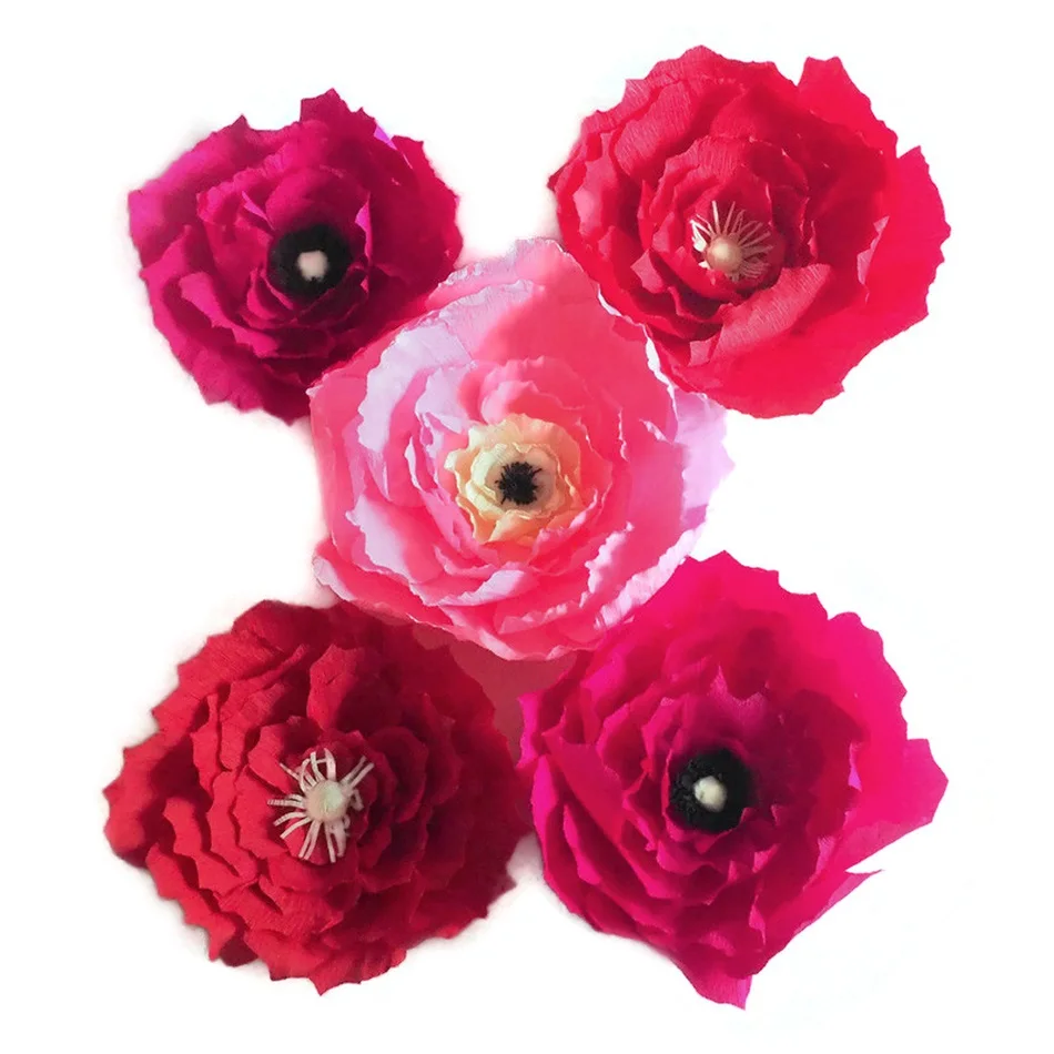 2018 г. уникальные большие искусственные цветы из крепа 5 шт. украшение для свадьбы