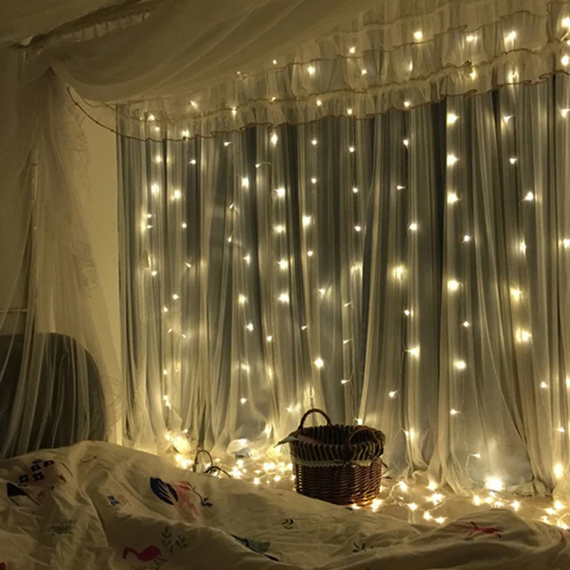 Гирлянда светодиодная гирлянда Рождественская занавеска сказочные огни на